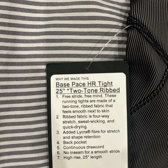 Lululemon base pace leggings size 6 NWT 25” - Picture 2 of 6